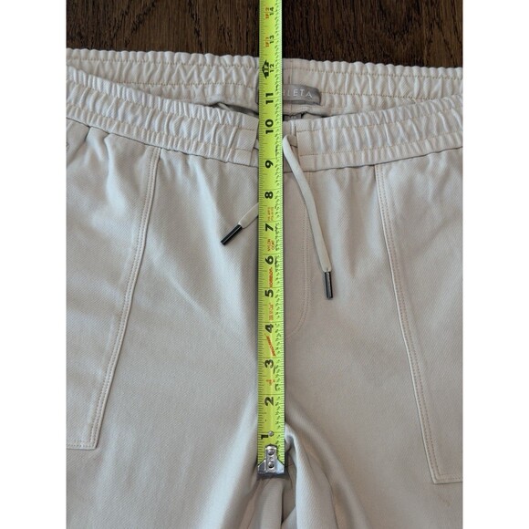 Athleta Farallon Jogger Pants Women’s Sz 14P Cream Zip Detail Drawstring Waist - Picture 11 of 15